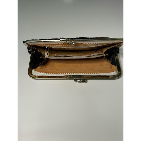 Dark Purple & Gold Velvet Floral Clutch - Picture 6 of 11